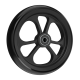 Front wheelchair wheel OMOBIC LOTUS FIBERCORE 6'', D150 x 38 mm, black plastic rim, black PU tyre